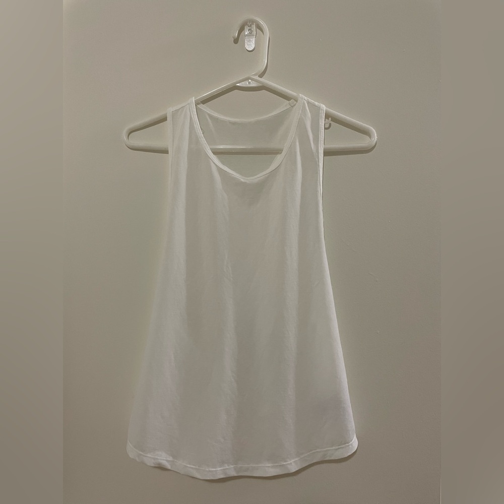 White gym tank top